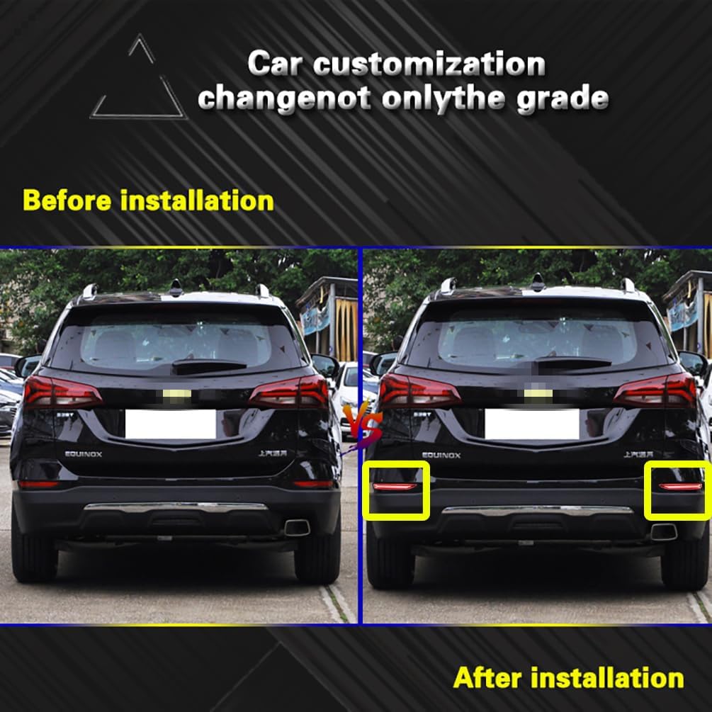 Ecahayaku Compatible With 2017-2022 Chevy Equinox Led Rear Bumper Reflector Lights 3-In-1 Function As Driving Light/Brake Light/