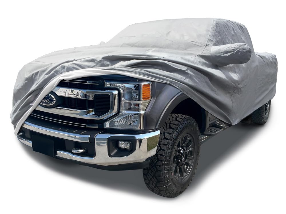 CarsCover Custom Fit Ford F350 F450 SD Crew Cab 8ft Long Bed Dually DRW Truck Car Cover Premium Heavy Duty All Weatherproof Ultr