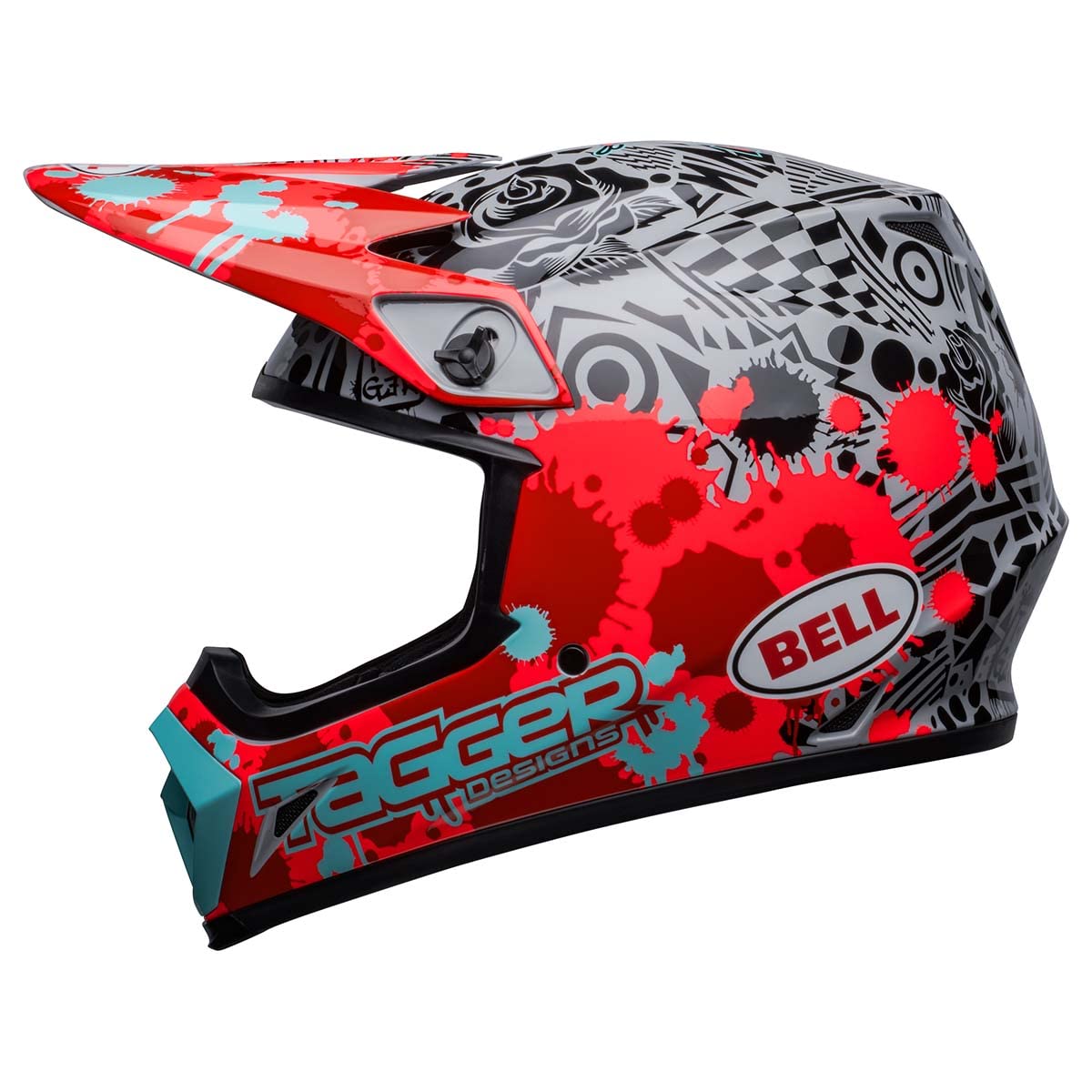 Bell Mx-9 Mips Dirt Helmet (Tagger Splatter Gloss Bright Red/Gray - X-Large)