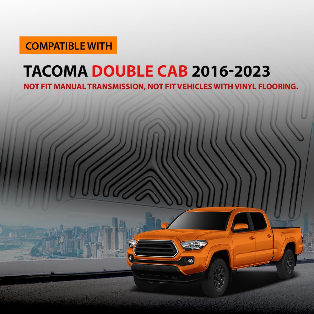 G-Plus Floor Mats Compatible With Toyota Tacoma Double Cab 2016-2023/Not Fit Manual Transmission, Not Fit Vehicles With Vinyl Fl