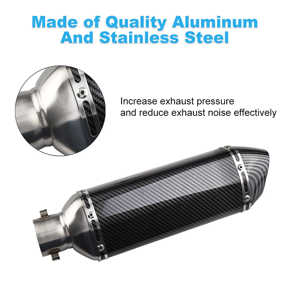 Waterwich Motorcycle Muffler Compatible With Kawasaki Ninja 400 Z400 2018 2019 2020 2021 2022 2023