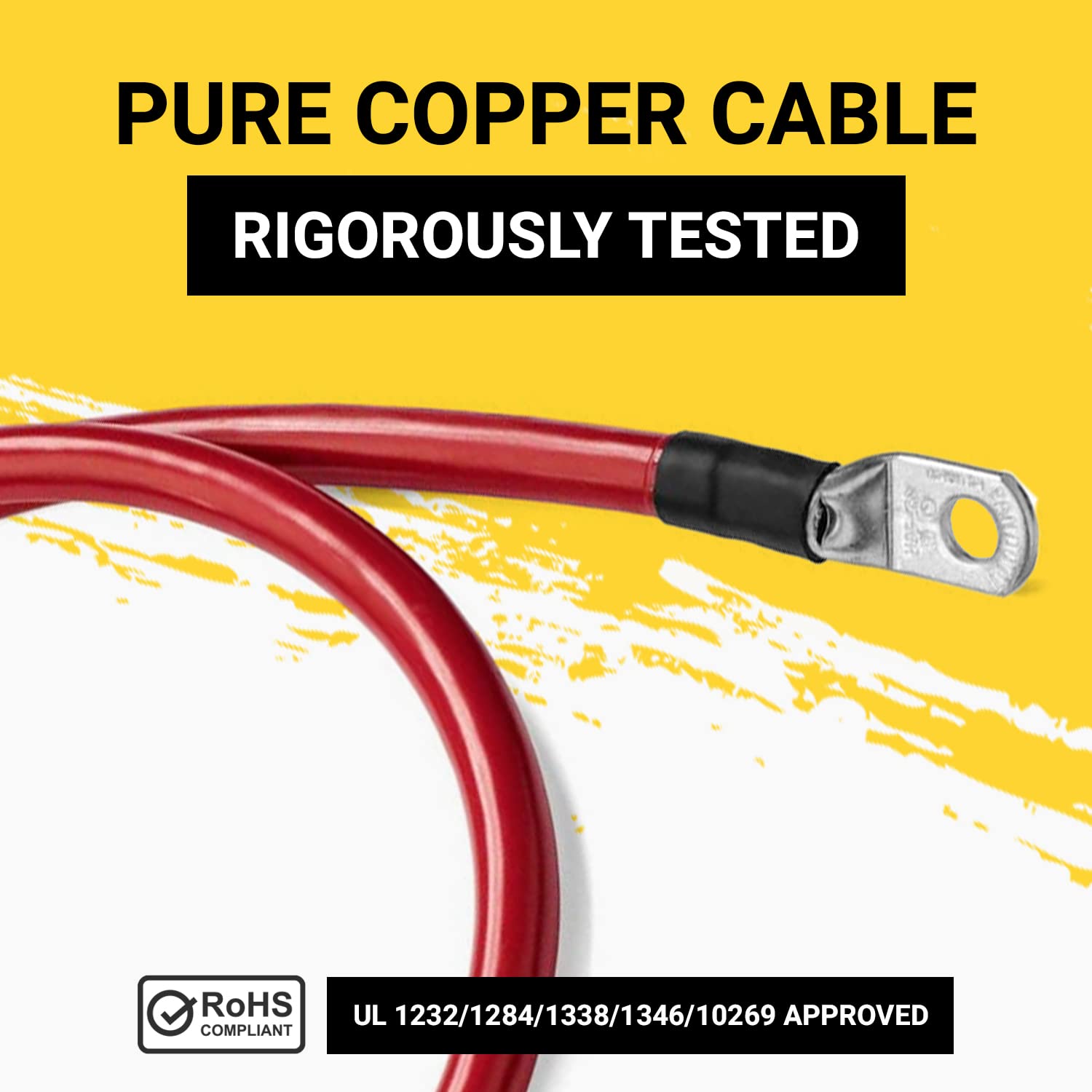 Spartan Power Red 1 Foot 4 Awg Battery Cable, Positive Only 5/16'' M8