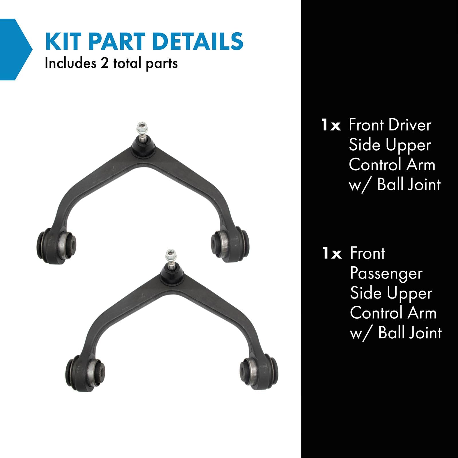 Trq Front Upper Control Arm With Ball Joint Set Compatible With 2011-2019 Chevrolet Silverado 2500 Hd Silverado 3500 Hd Gmc Sier