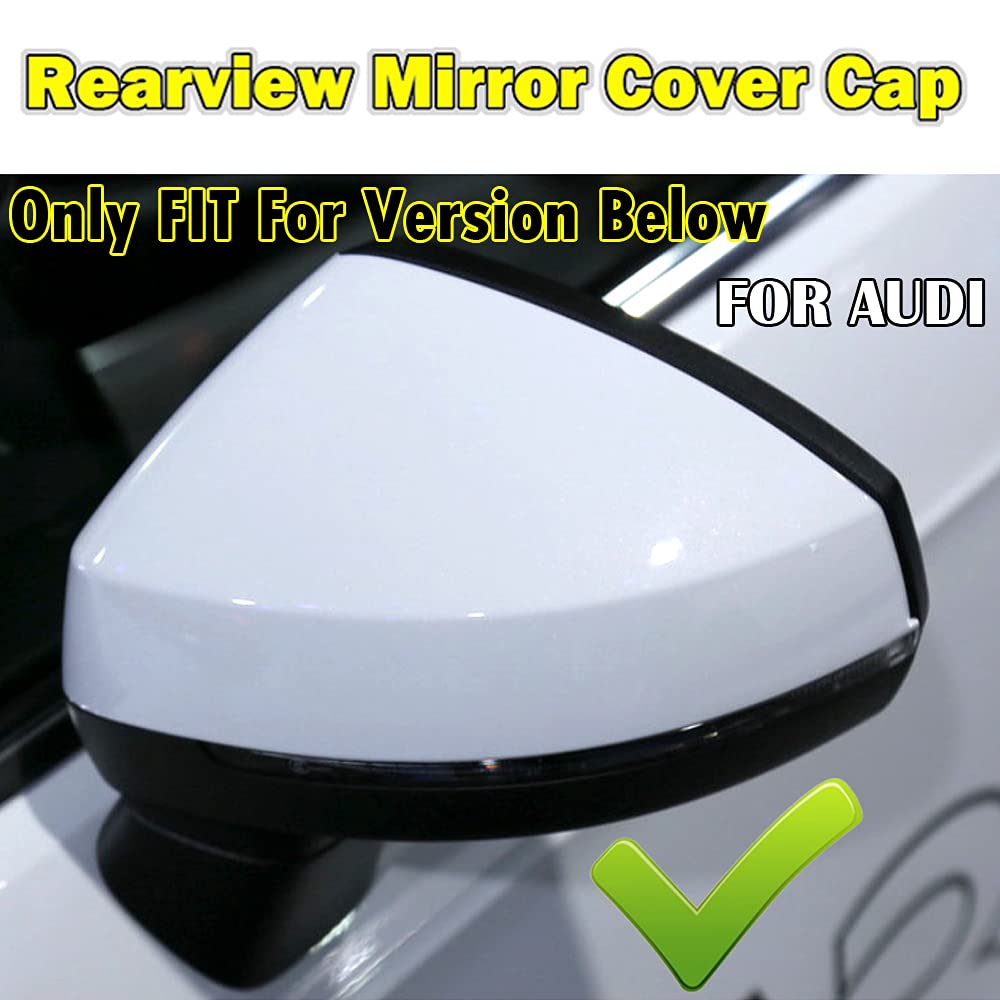 1 Pair Black Rearview Mirror Cover Carbon Fiber Side Mirror Covers Caps for Audi A3 S3 8V RS3 2013 2014 2015 2016 2017 2018 2019