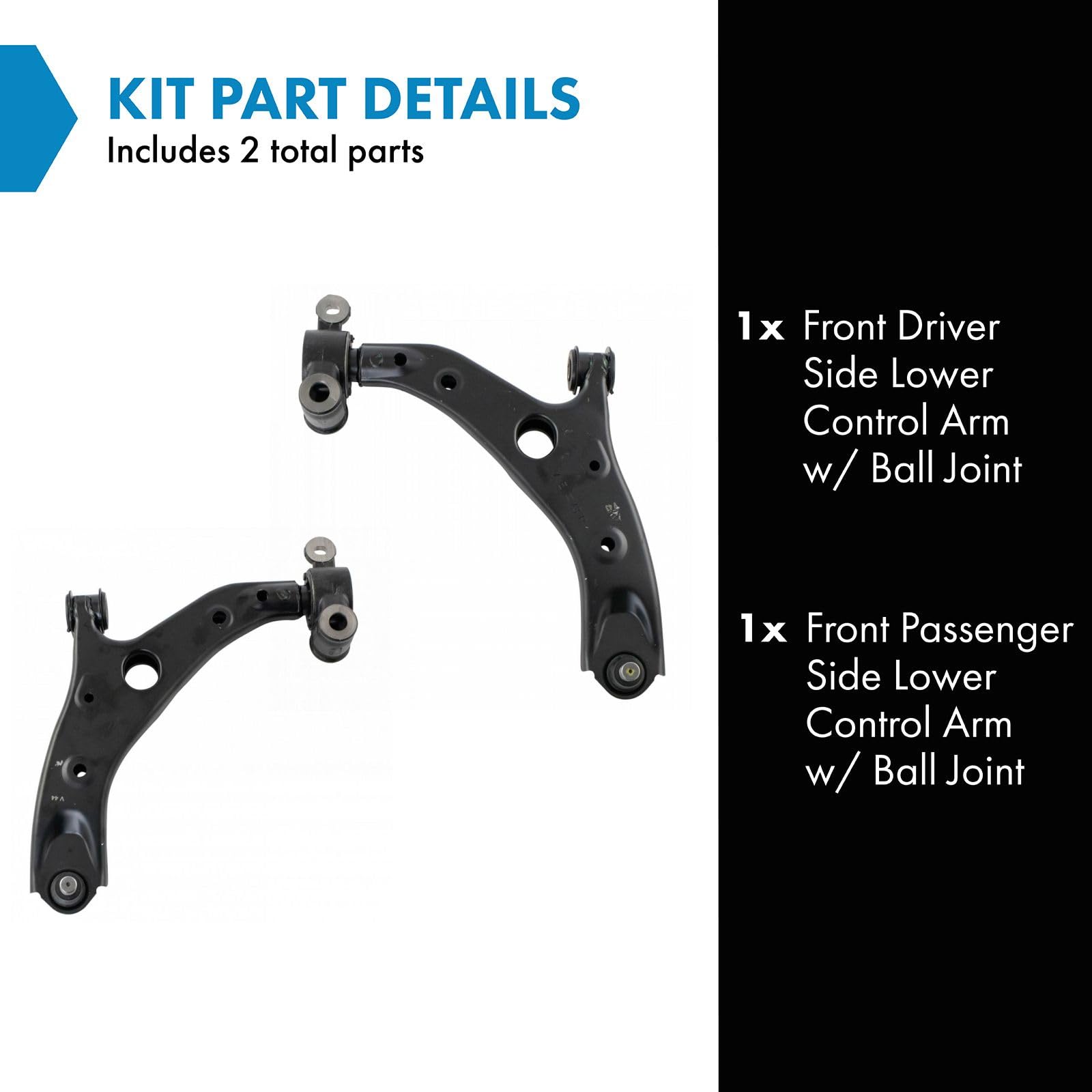 Trq Front Lower Control Arm With Ball Joint Set Driver & Passenger Side Lower Compatible With 2014-2018 Mazda 3