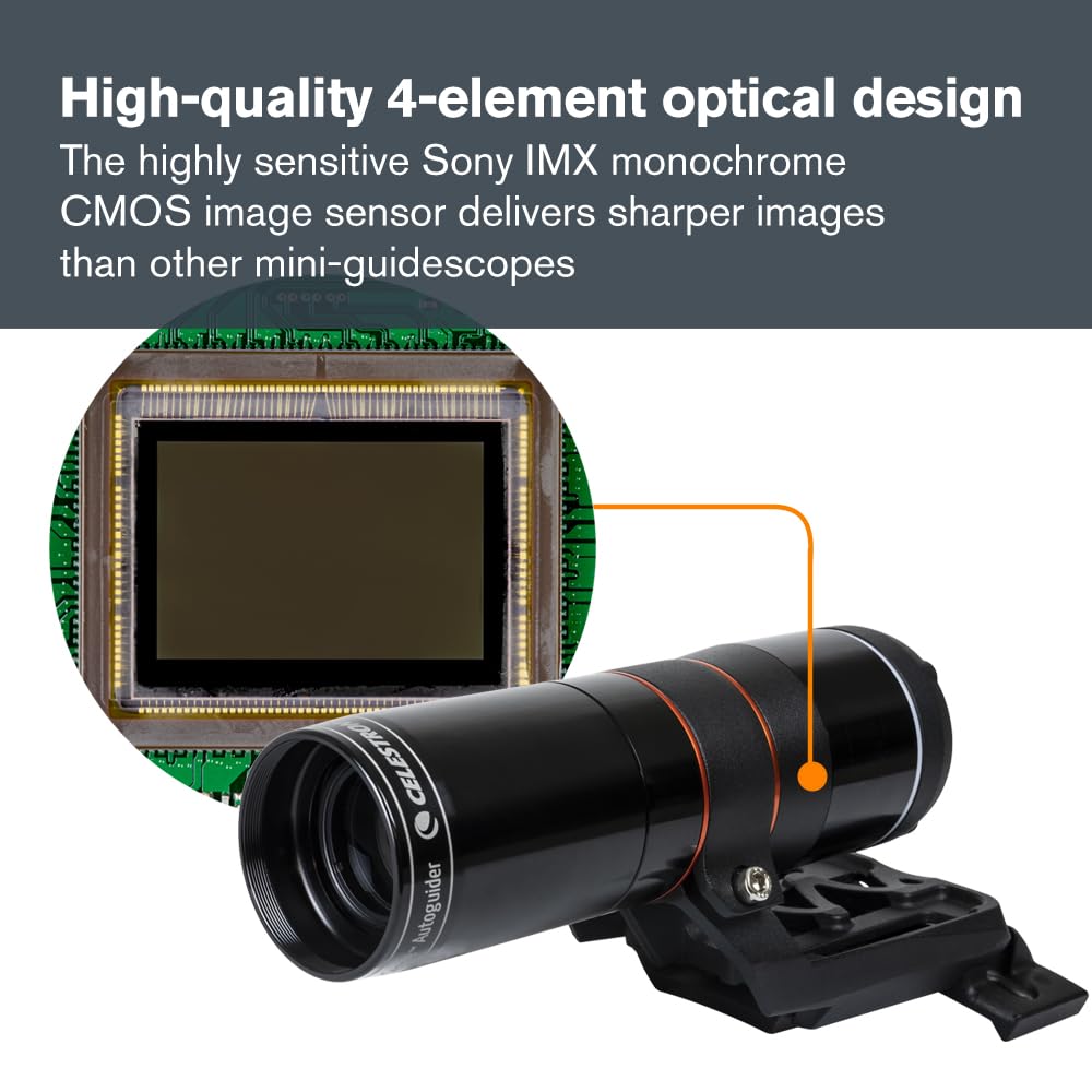 Celestron StarSense Autoguider Telescope Accessory - 3-Minute Auto Alignment, GoTo for Astroimaging, Model 94008, Black