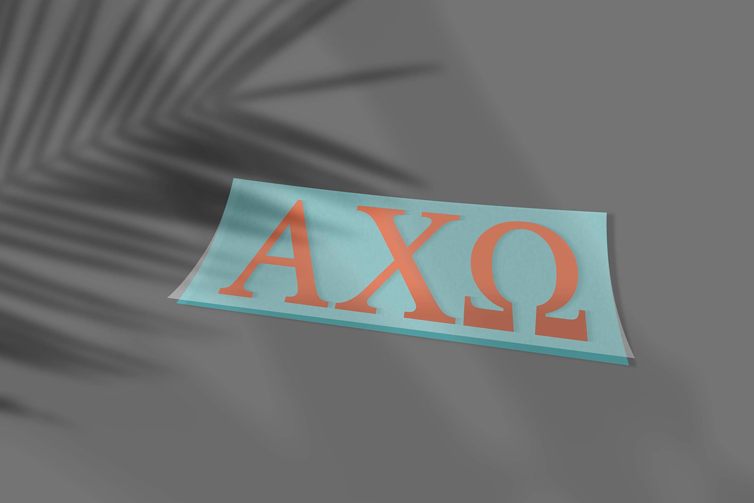 Pro-Graphx Alpha Chi Omega Greek Sorority Sticker Decal, 2.5 Inches Tall, Coral