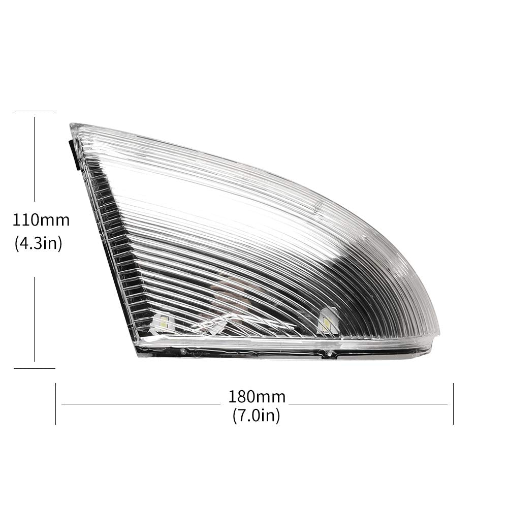 Jinfili Front Right Rearview Mirror Led Turn Signal Lights Assembly Passenger Side Marker Puddle Lamp Compatible With 2010-2018