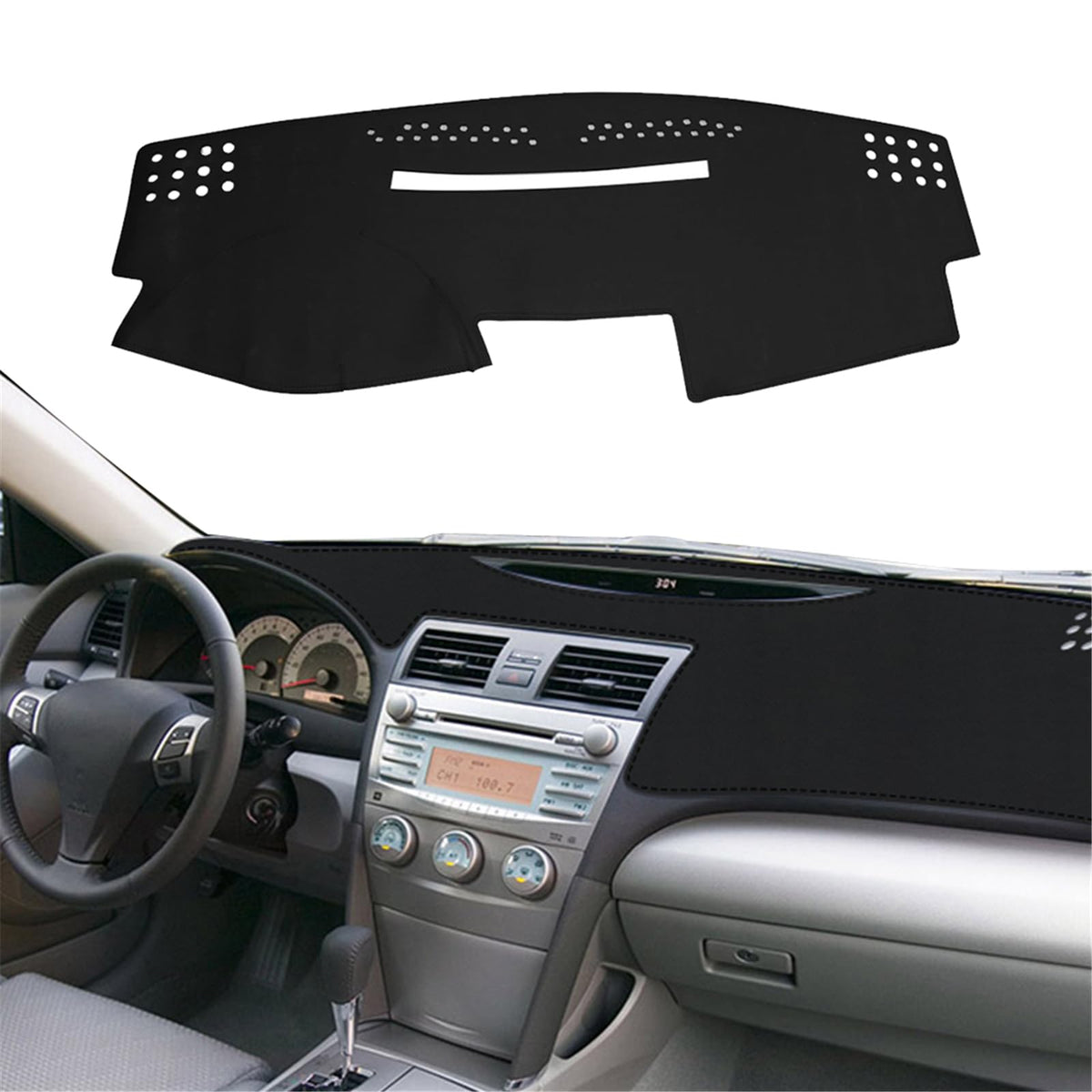 Leather Dash Cover Accessories for Toyota Camry 2007 2008 2009 2010 2011, Dash Mat Dashboard Cover and Interior Dash Covers