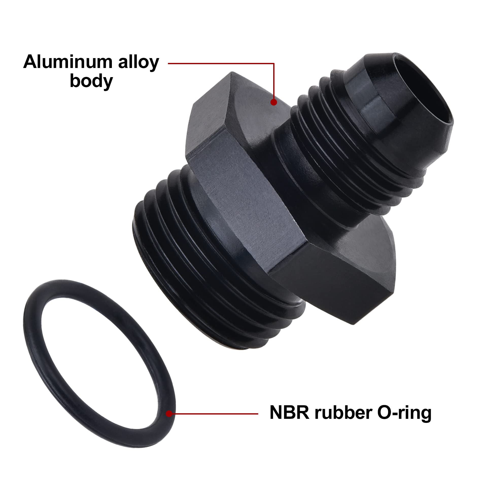 Evil Energy 6An Flare To An8 Orb Male O-Ring Fitting Adapter 2Pcs