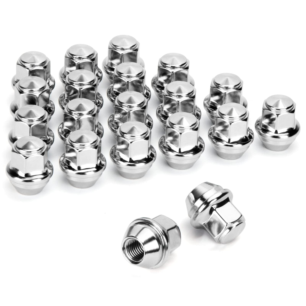 Dynofit 20Pcs 12X1.5 Oem/Stock Lug Nuts For 2009-18 Focus/2012-18 Fusion/2013-2020 Escape/2018+ Ecosport/2011-19 Fiesta, M12-1.5