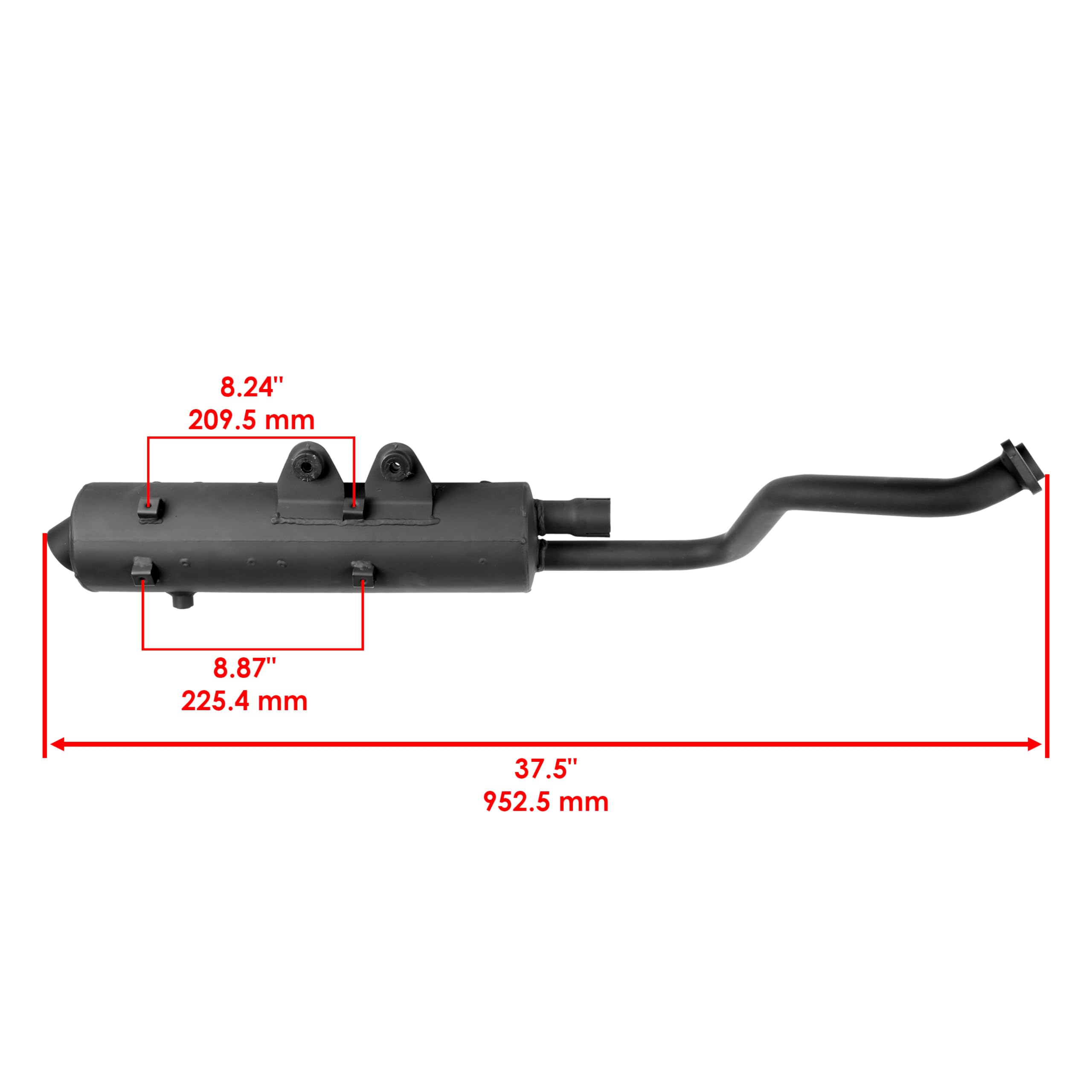 Caltric Muffler with Gasket Compatible with Kawasaki Prairie 700 Kvf700 A B D 4X4 2004 2005 2006