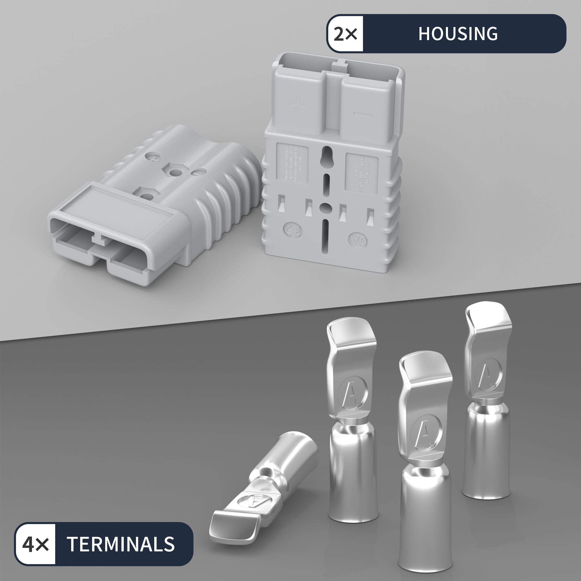 Rvboatpat 350 Amp Battery Quick Connect/Disconnect Connector,12V Wire Harness Plug Connector Kit - 2 Pack