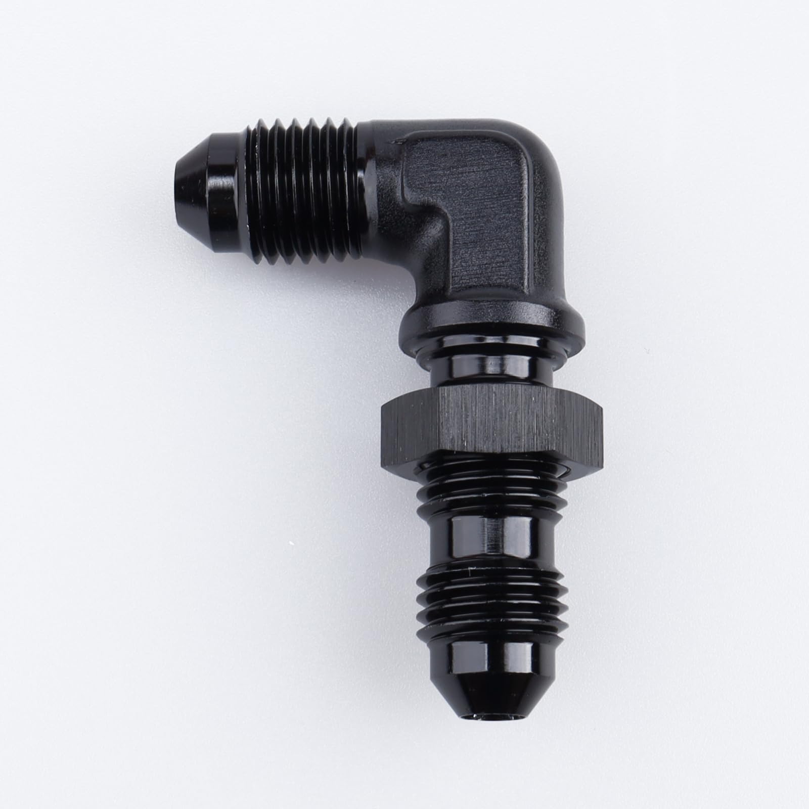 AC PERFORMANCE -4 AN Male Flare 90 Degree Bulkhead Fitting Adapter Aluminum Black with AN4 Nut