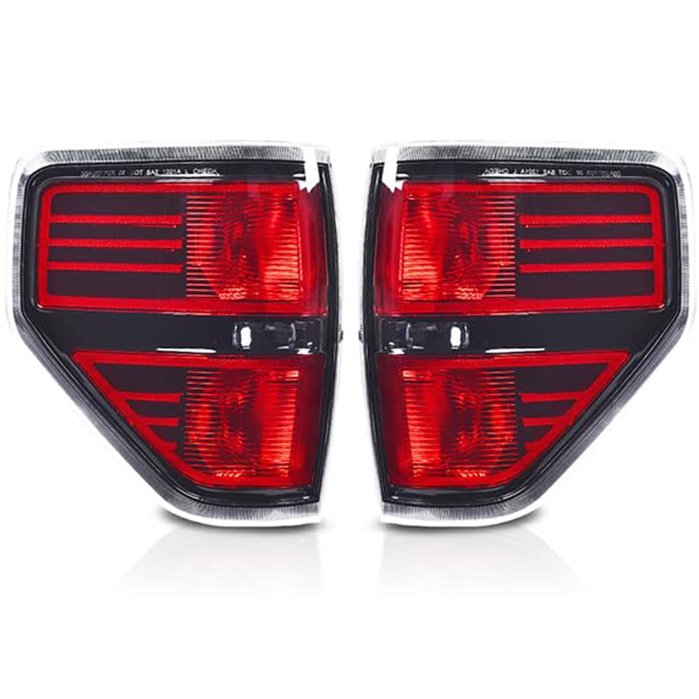 Pit66 Tail Lights Rear Light Lamp Assembly, Compatible With 2009 2010 2011 2012 2013 2014 Ford F150, Pickup Svt Rear Assembly, 1