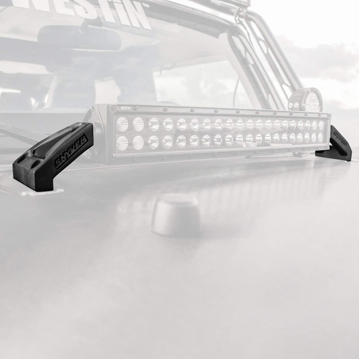 Westin 62-41015 Black Hood Mount Led Light Bar Mount 2008-2018 Jeep Wrangler Jk Jku 1 Pack