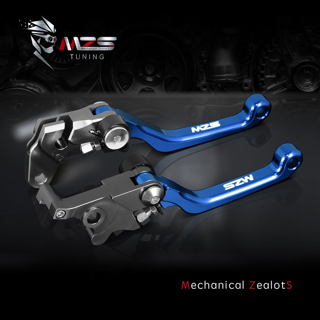 Mzs Blue Dirt Bike Brake Clutch Levers Pivot Compatible With Ttr230 2005-2024 / Yz80 Yz85 2001-2014 / Rm85 2005-2023 / Rm125 Rm2