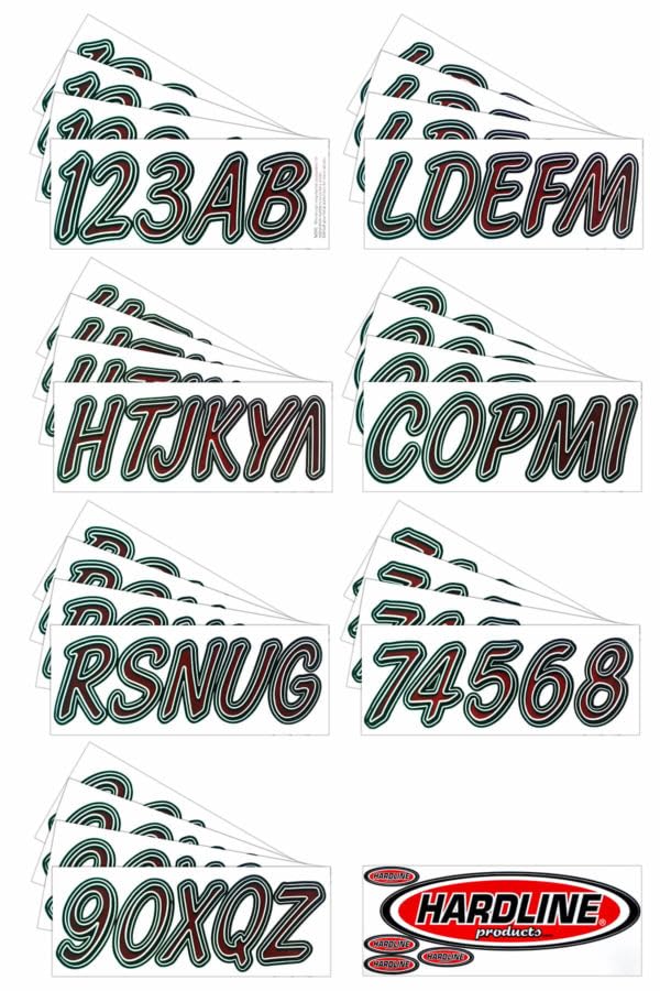 Hardline Products Series 400 Factory Matched 3-Inch Boat & Pwc Registration Number Kit - Burgundy/Black - Rubkg400