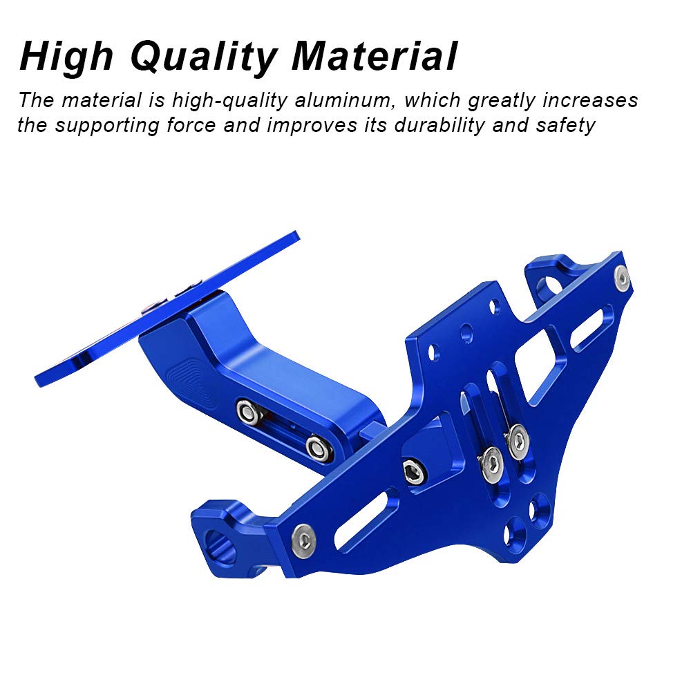 Mdpromcp Universal Motorcycle Fender Eliminator With Led Light Cnc Aluminum License Plate Bracket (Blue)