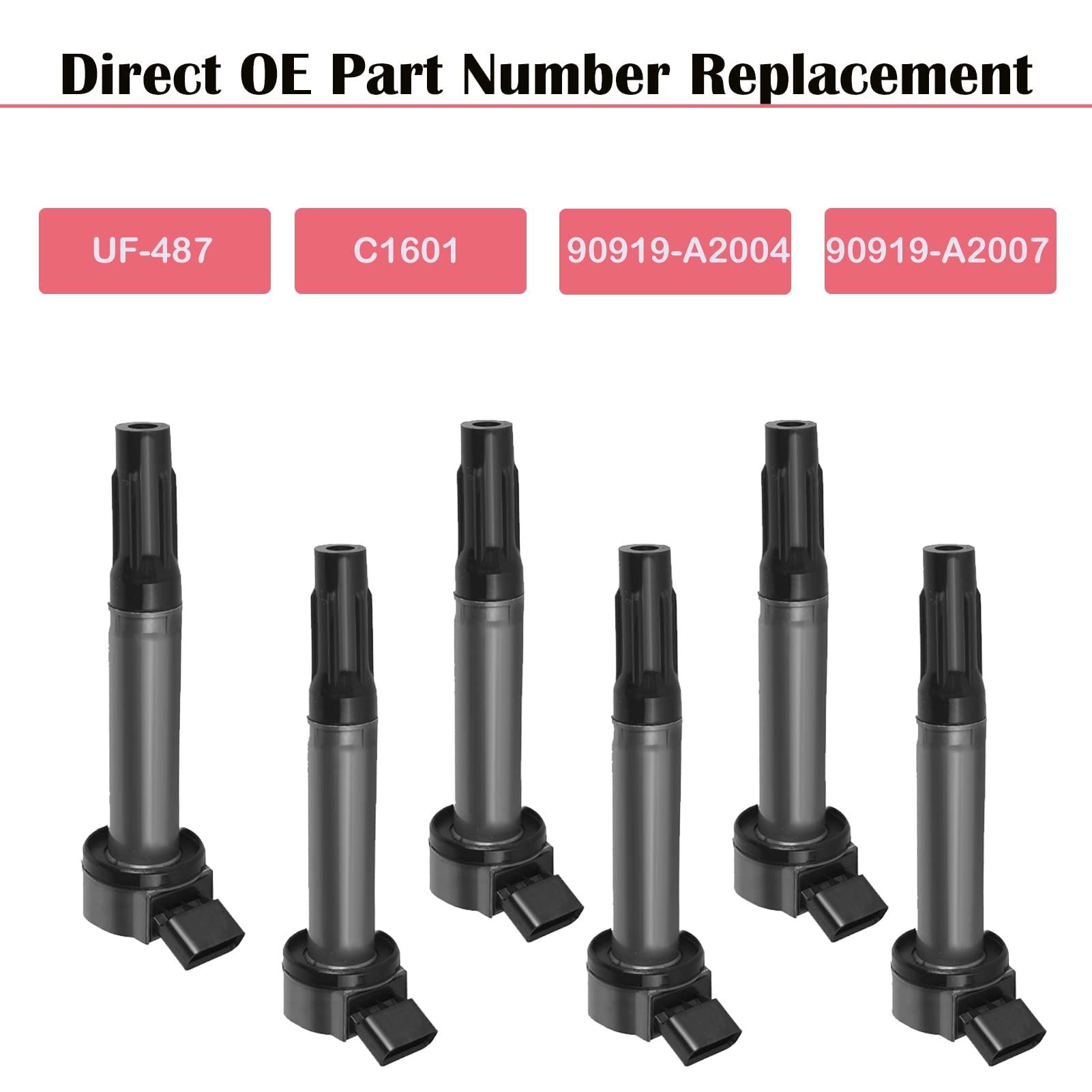 Set Of 6 Ignition Coil Pack For 3.5L V6 Toyota Sienna Avalon Camry Highlander Rav4 Venza Lexus Rx350 Is350 Es350 2007 2008 2009