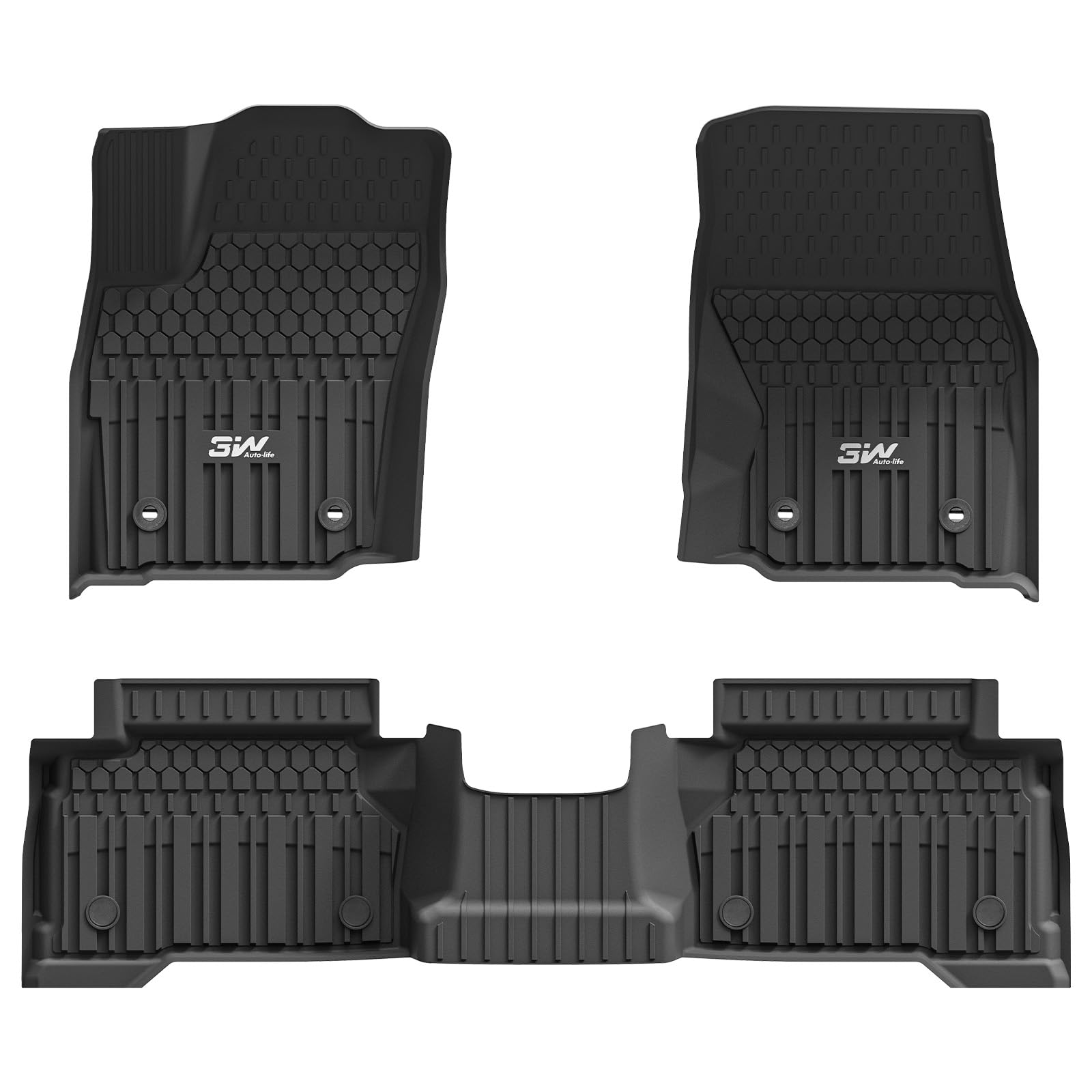 3W Floor Mats For Toyota Tacoma 2024 2025 Double Cab(Not Fit Hybrid), Tpe All Weather Custom Fit Floor Liner For Toyota Tacoma 1