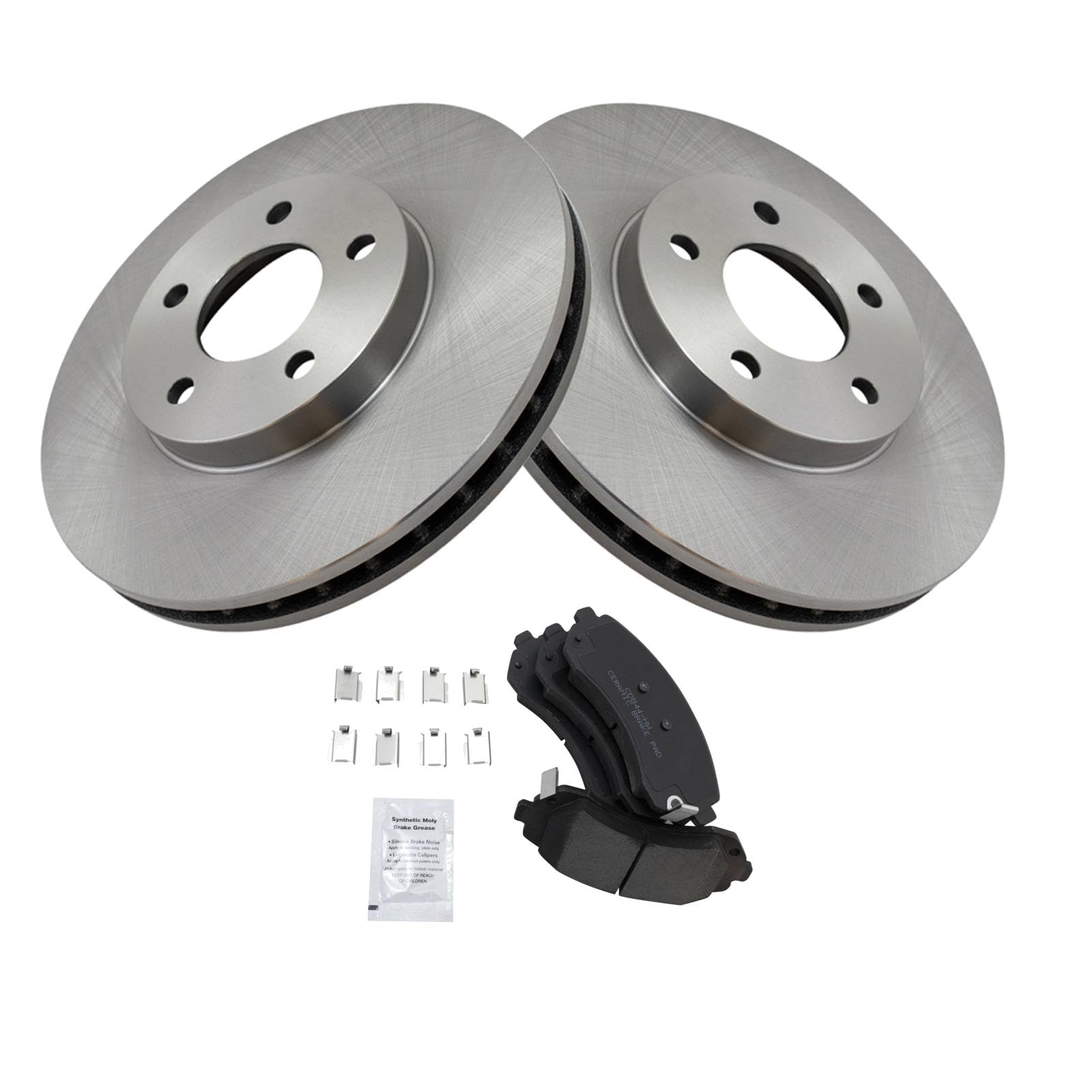 Trq Front Brake Pad & Rotor Kit Brake Pads Brake Rotor Ceramic Compatible With 2002-2006 Buick Rendezvous 2002-2004 Chevrolet Ve