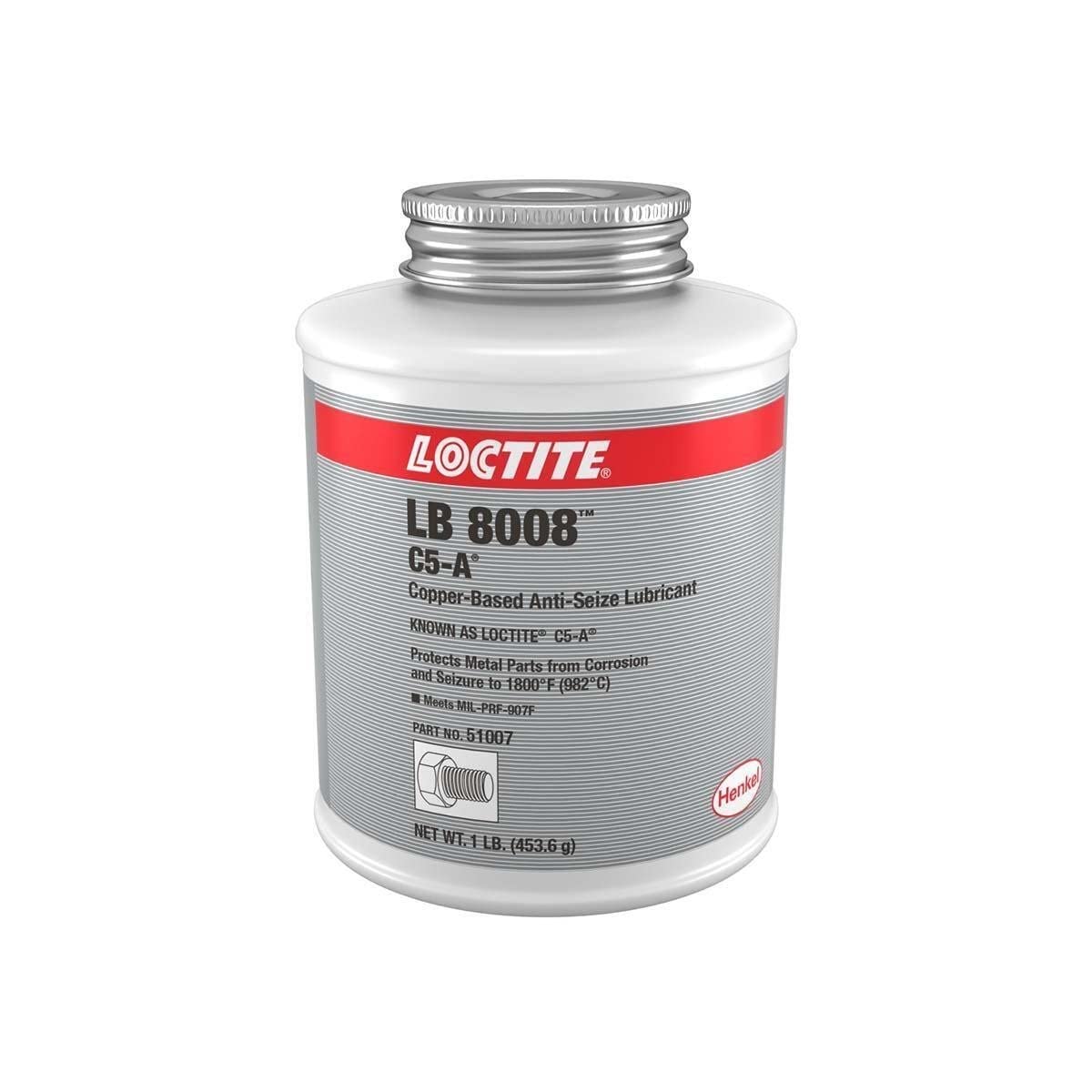 Loctite 51007 Copper Lb 8008 C5-A Anti-Seize Lubricant, -20 Degree F Lower Temperature Rating To 1800 Degree F Upper Temperature Rating, 1 Lb. Brush Top Can