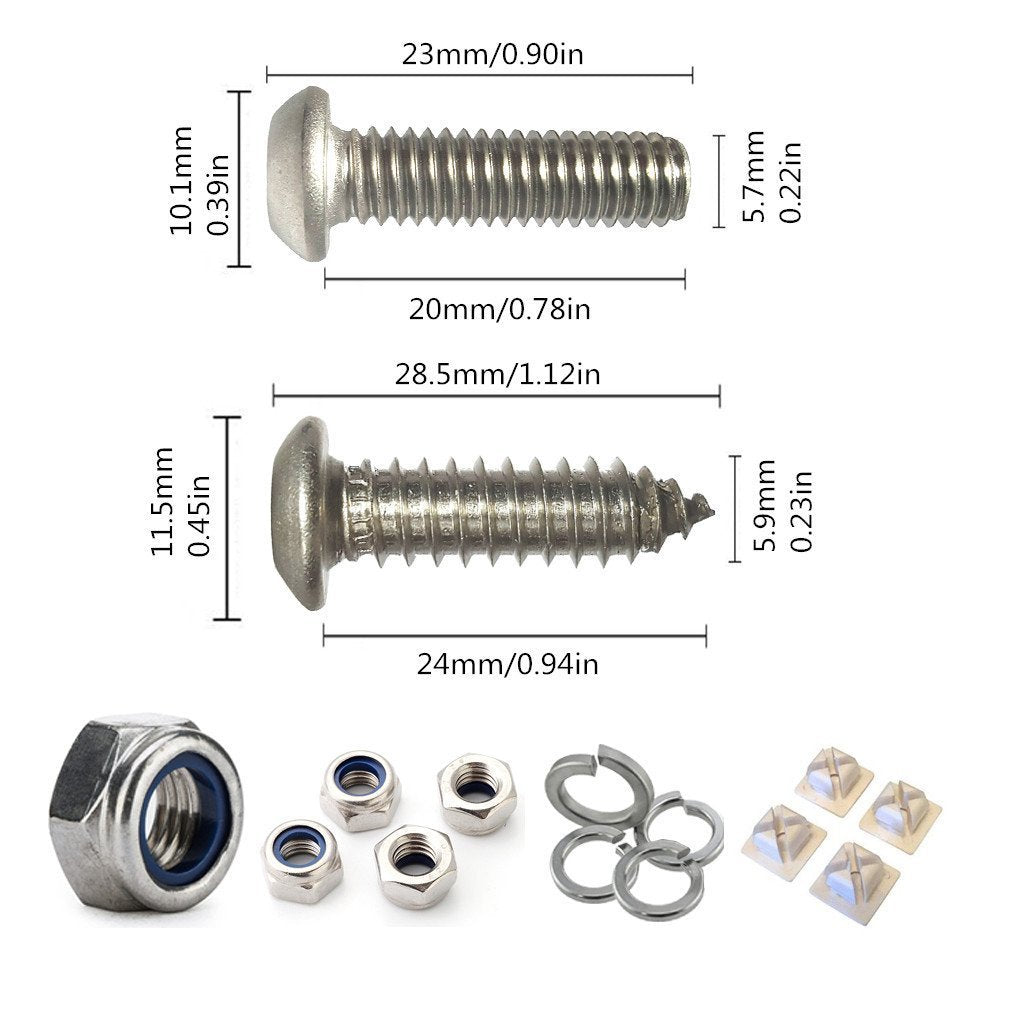 Aootf License Plate Screws- Anti Theft Car Plate Screws Bolts, Stainless Steel Security Fasteners Hardware For Front Rear Tag Pl