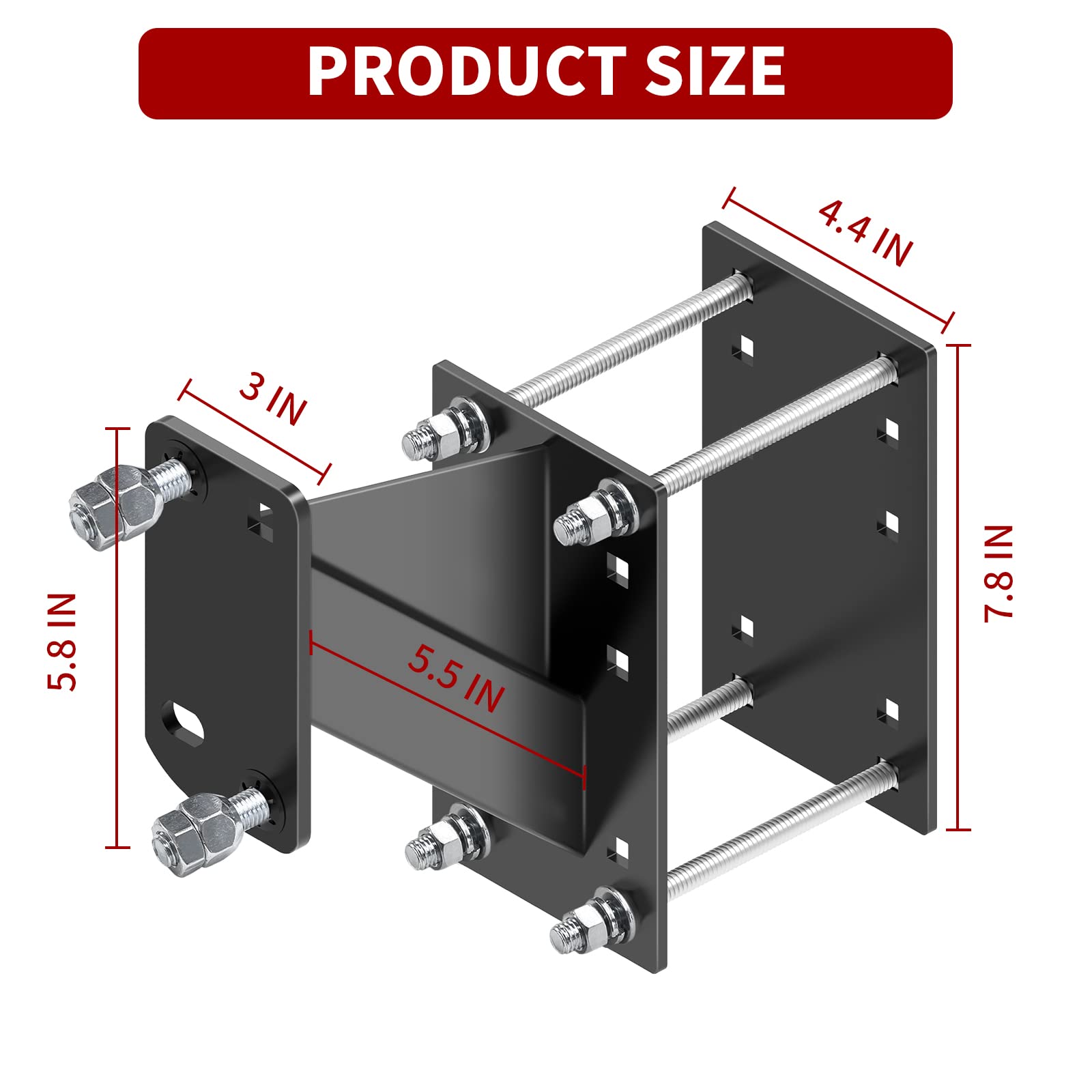Spare Tire Carrier,Spare Tire Mount For Trailer,Heavy Duty Holds Up To 160 Lbs, Fits 4 & 5 & 6 Lugs Trailer Wheels On 4', 4.25',4.5'', 4.75'', 5'' And 5.5'' Bolt Patterns