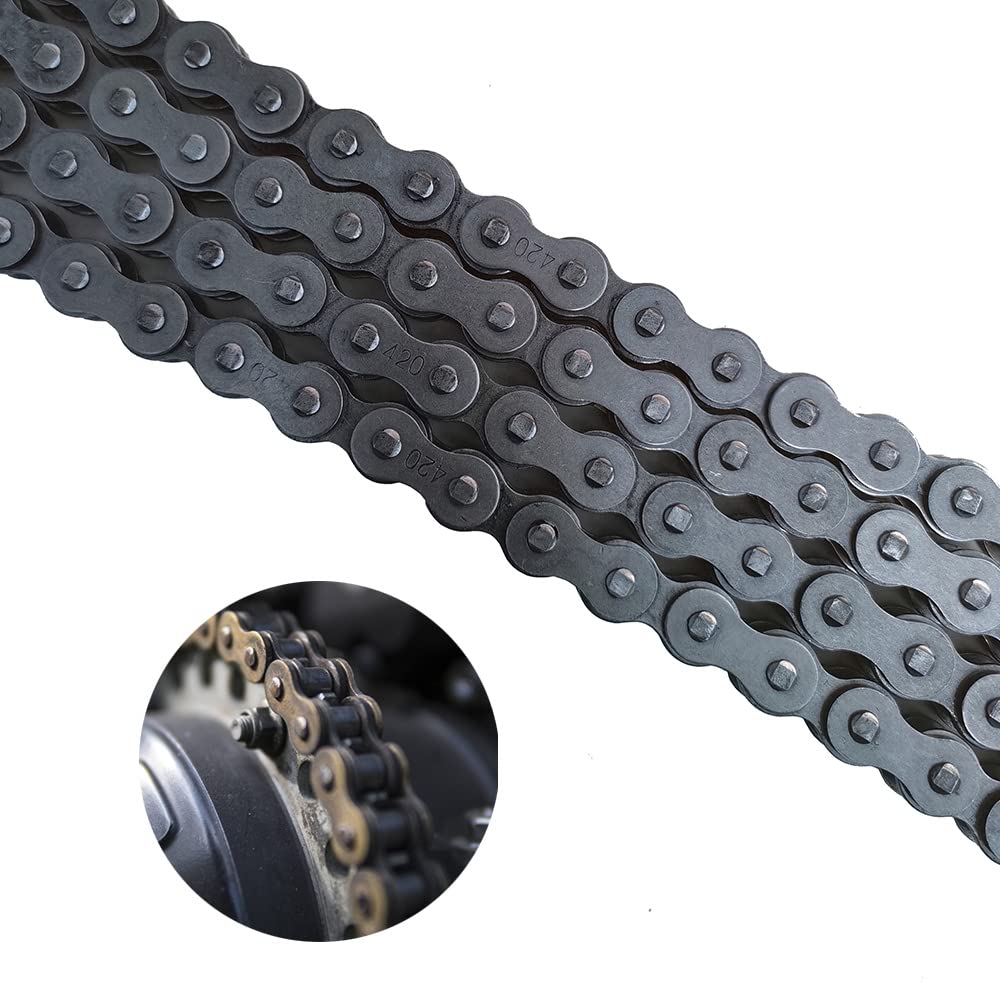 420 Motorcycle Chain With Chain Breaker,420 Chain 132 Link Standard Drive Chain For 110Cc 125Cc Dirt Pit Bike,Atv, Go Kart,Mini Bike,Scooter