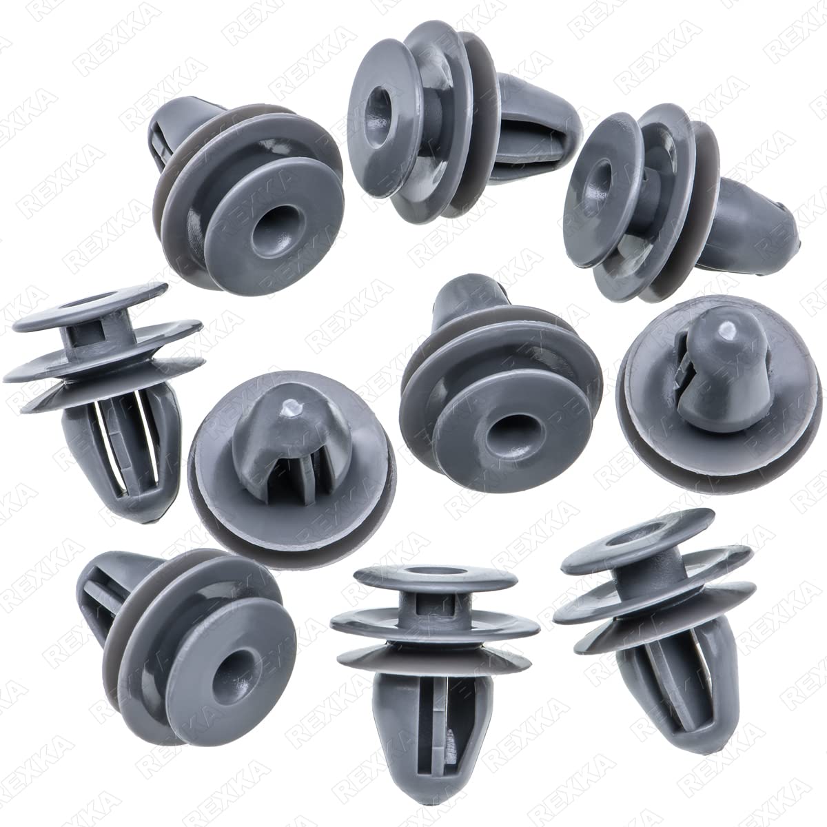 Rexka 10Pcs Door Trim Panel Retainer Clip Gray Nylon For Honda Acura 91560-Sp0-003 Accord Civic Cr-V Odyssey