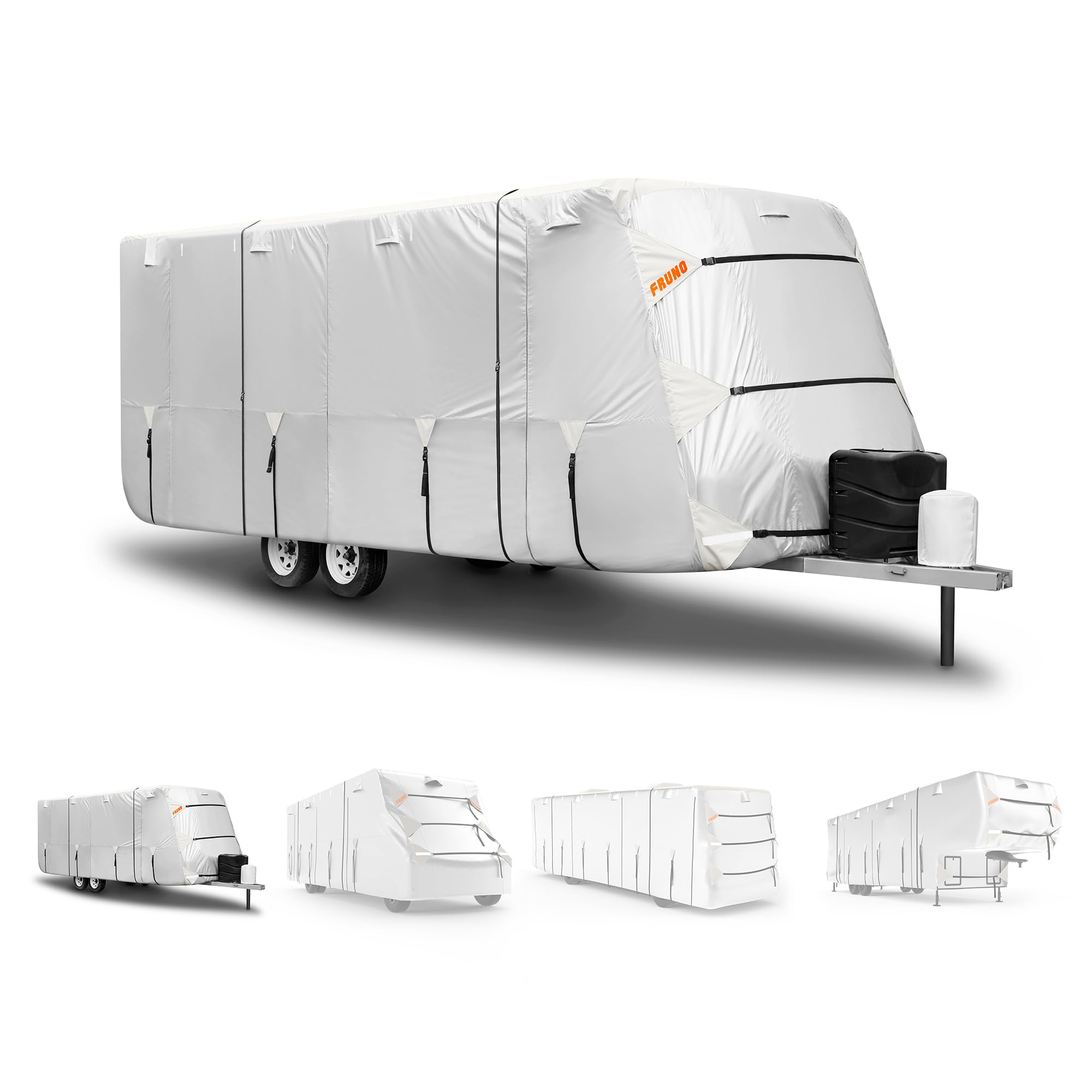 Fruno Oxford Fabric Class C Rv Cover Fits 23'-26' Waterproof Rip-Resistant Anti-Uv Motorhome Camper Cover For Winter Snow With J
