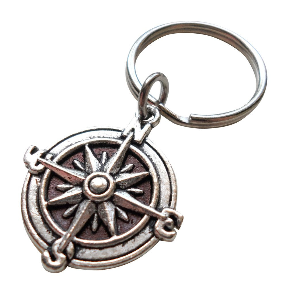 Compass Keychain, I'D Be Lost Without You Keychain, Couples Keychain, Best Friends Keychain