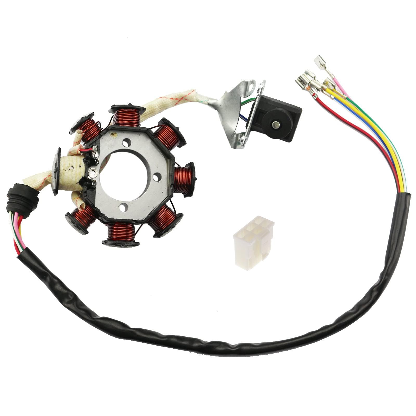 Pro Bat 8 Coil Magneto Stator 5 Wires For Zongshen Cg125 125Cc 150Cc 200Cc 250Cc Scooter Moped Atv Quad Dirt Bike Pit Bike 4 Whe