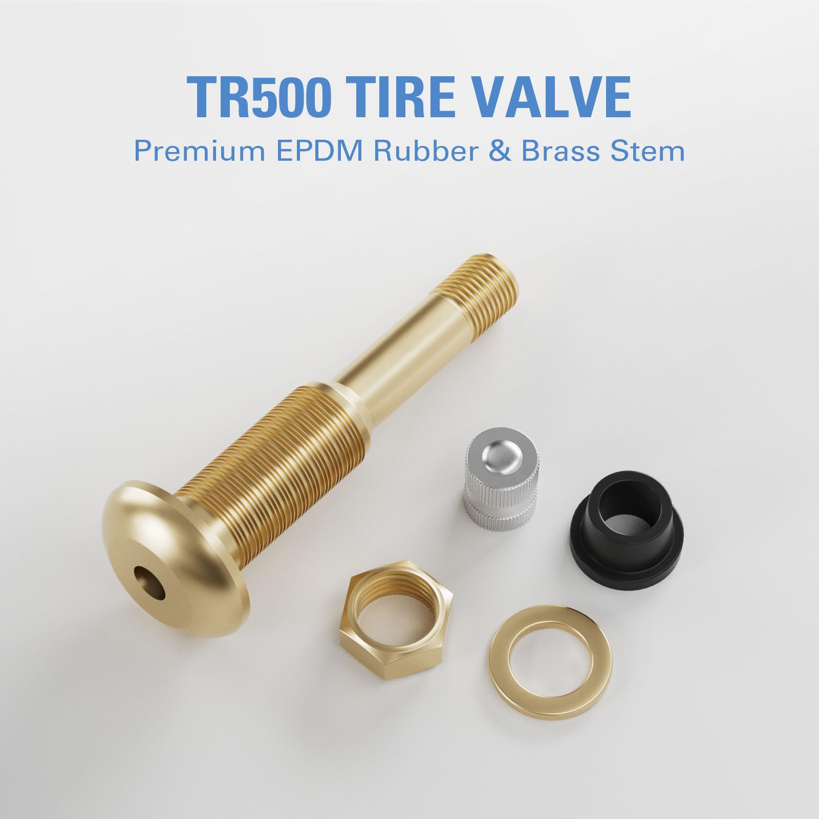 Ckauto Tr500 Tire Valve Stems, 2.01 Metal Valve Stems, Climp-In Brass Tire Valve Stem With Valve Stem Core For Rim F.625 '' (10
