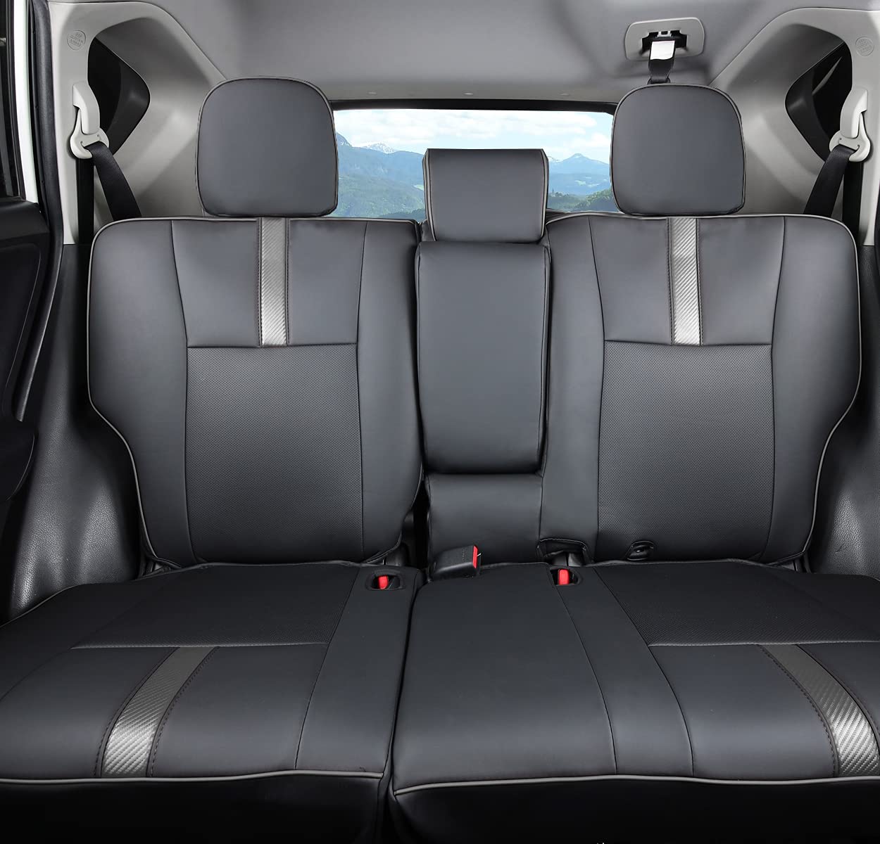 Luluda Custom Fit Vehicle Seat Cover, Black, For Toyota Rav4 2013-2018, Waterproof Faux Leather
