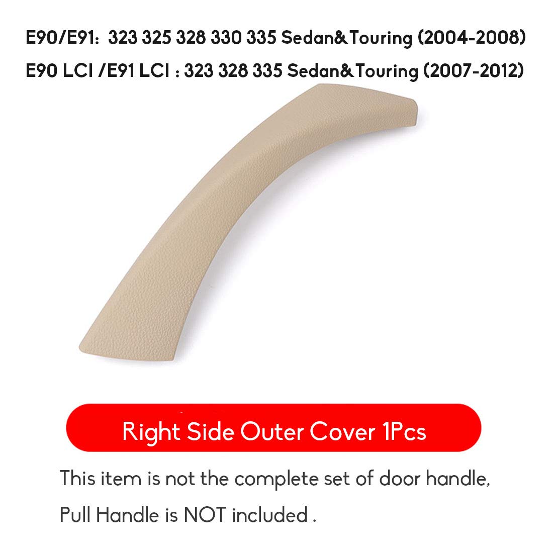 Jaronx For Bmw 3 Series E90/E91 Door Clasp Handle, Right Front/Right Rear Door Handles Outer Cover Interior Door Trim Covers (Fits:Bmw 323 325 328 330 335 2004-2011)