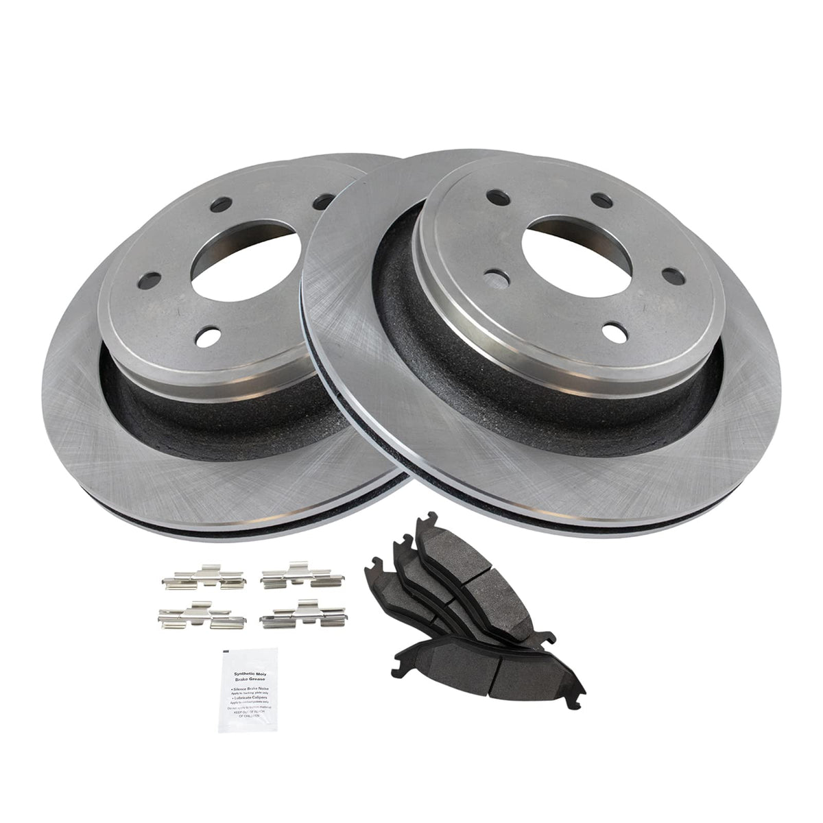 Trq Rear Brake Pad & Rotor Kit Brake Pads Brake Rotor Semi-Metallic Compatible With 2007-2009 Chrysler Aspen 2005-2009 Dodge Dur