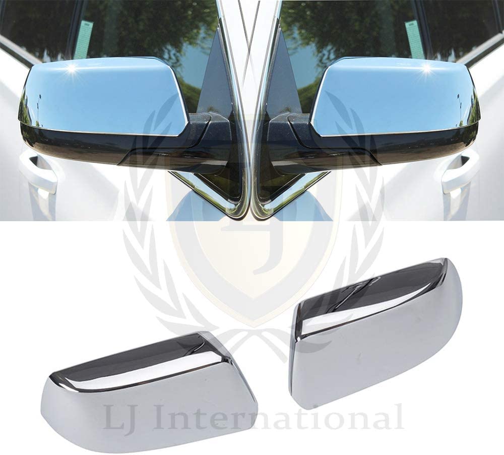 Lj International Quality Accessories Triple Chrome Plated Top Half Mirror+ Tahoe+Suburban+Yukon (Top Mirror Covers Only)