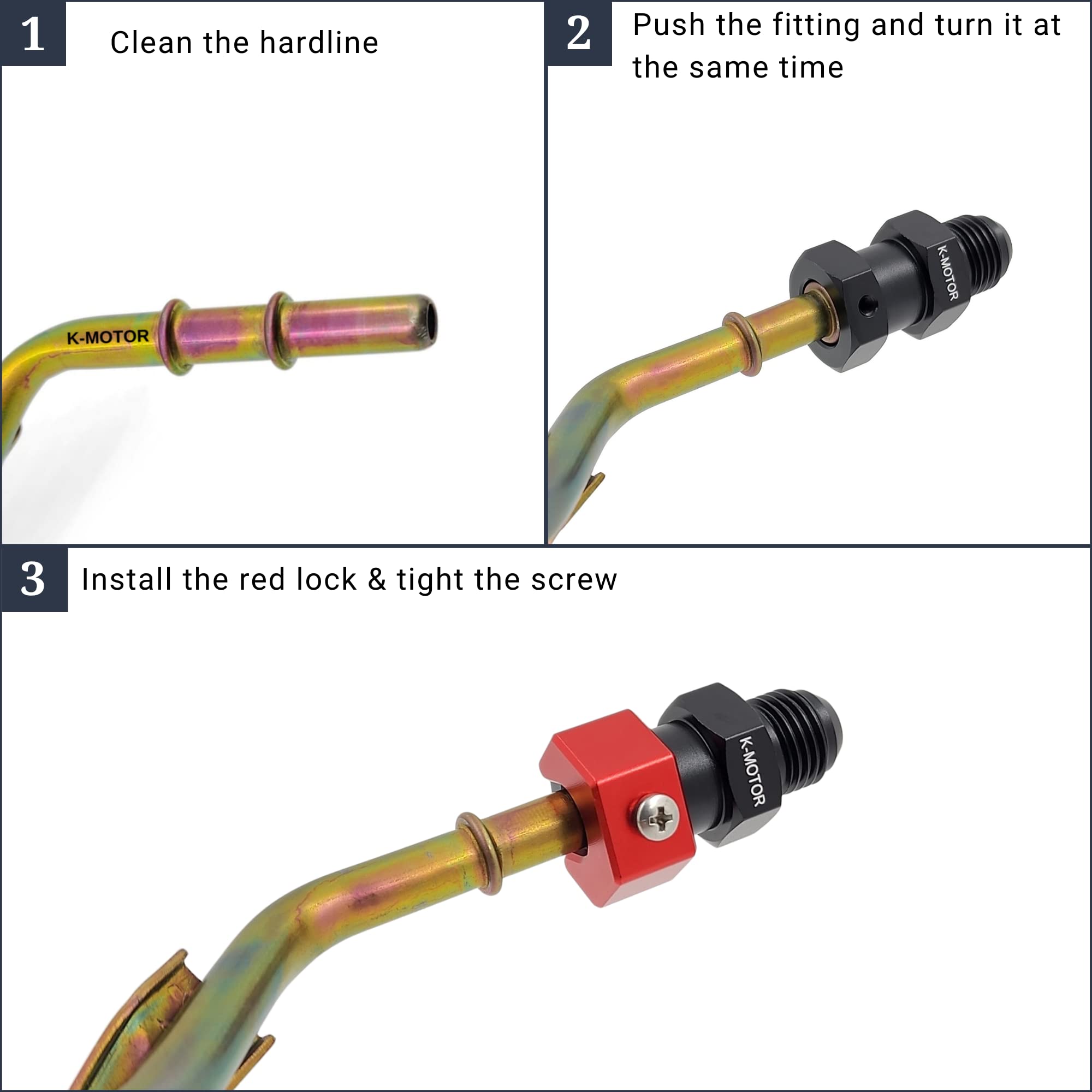 5/16 To 6An Hardline Adapter - Push On Quick Connect Fuel Fitting
