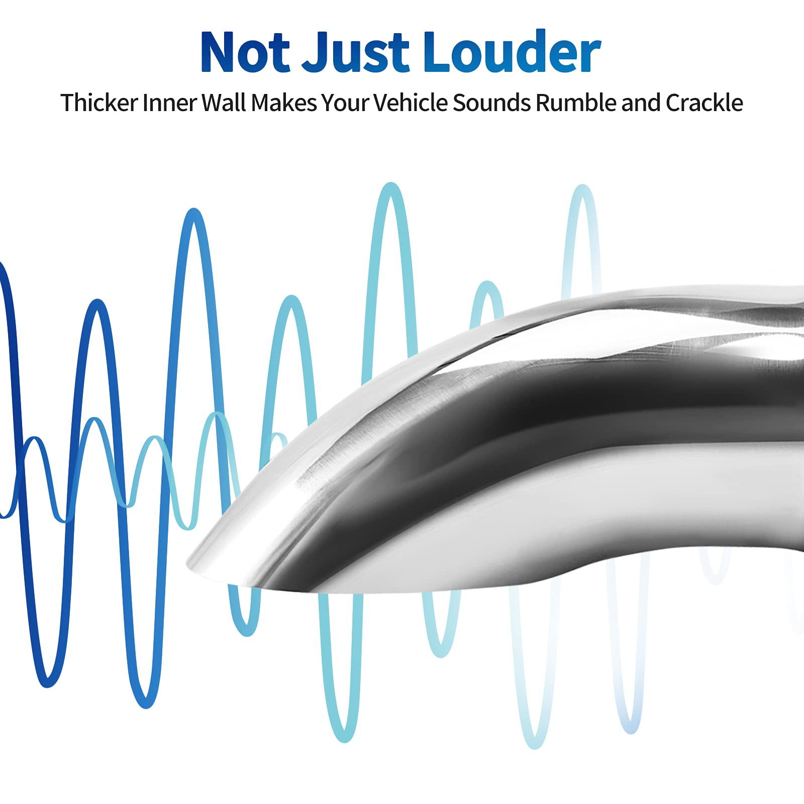 Autosaver88 5 Inch Inlet Exhaust Tip, 5 Inlet 5 Outlet 15 Overall Length Stainless Steel Exhaust Tips Chrome Polished Tailpipe