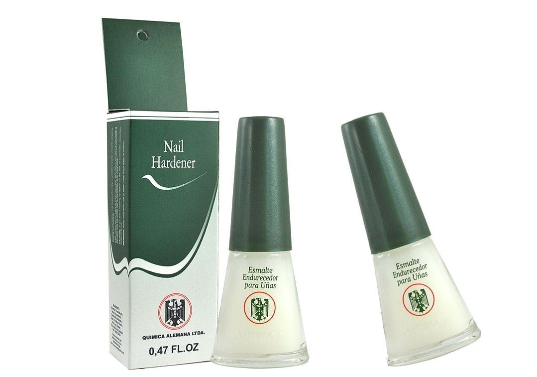 QUIMICA ALEMANA Nail Hardener (protective barrier prevents chipping  peeling and splitting) - Size 0.47 Fl.oz (Pack of 2)-New