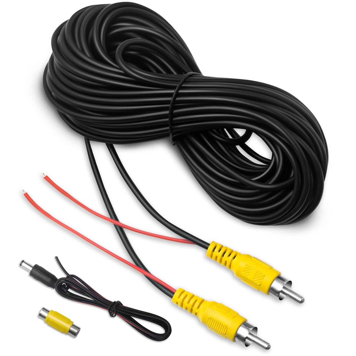 Lbw Premium Backup Camera Rca Video Cable, Car Reverse Rear View Parking Camera Video Cable With Detection Wire (33Ft/10 Meters)