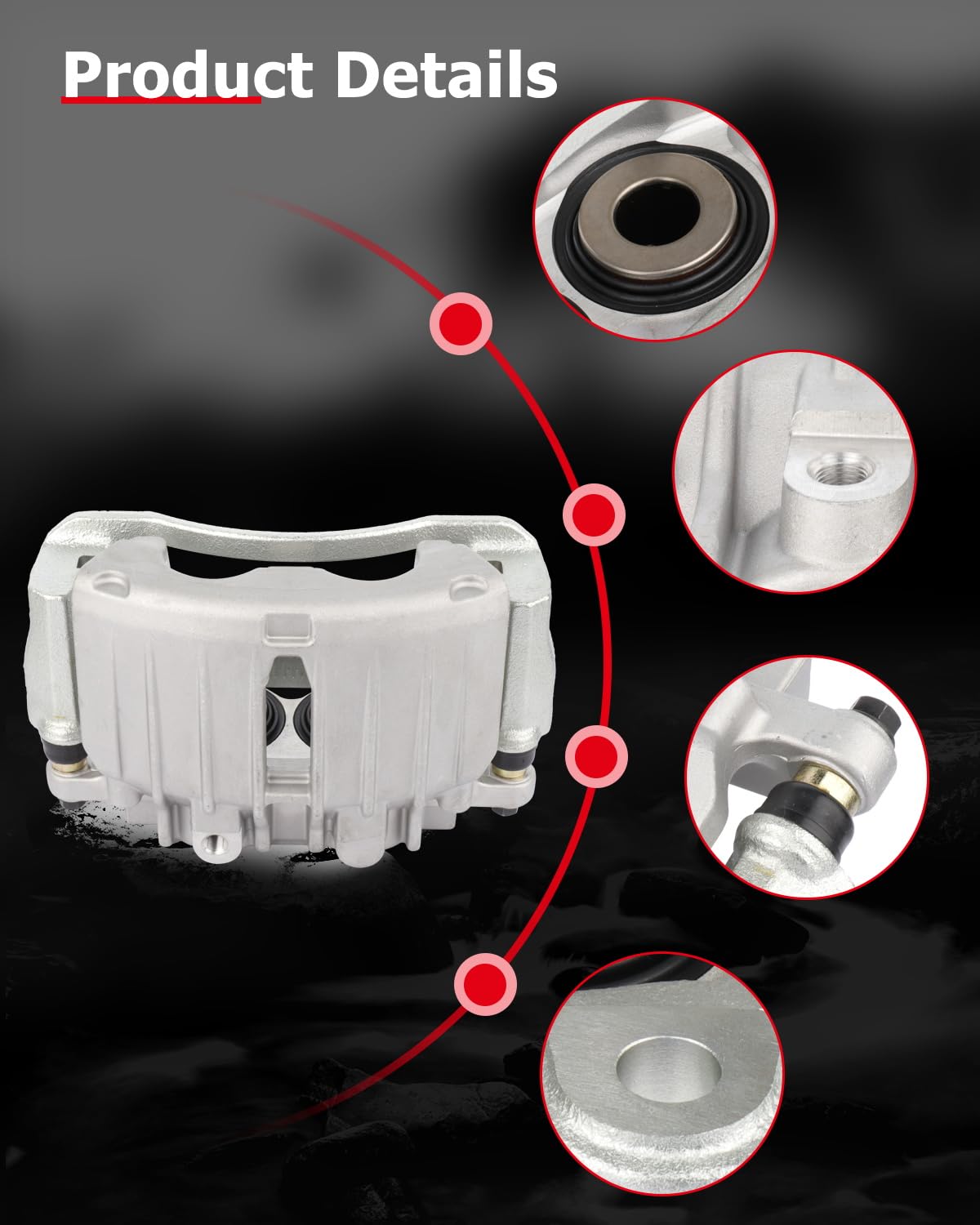 cciyu 18-B4765 Rear Right Brake Caliper With Bracket For Cadillac,For Chevy,For GMC