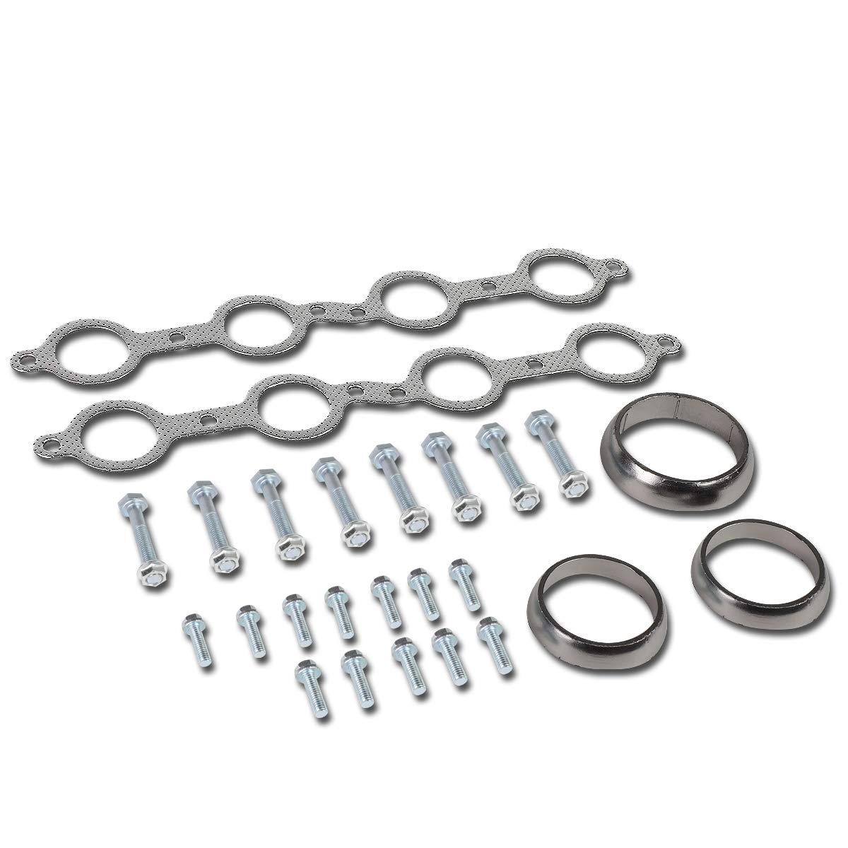 Auto Dynasty Aluminum Exhaust Manifold Header Gasket Set Compatible with Tahoe Silverado Yukon XL Sierra Escalade 4.8 5.3 6.2L 0