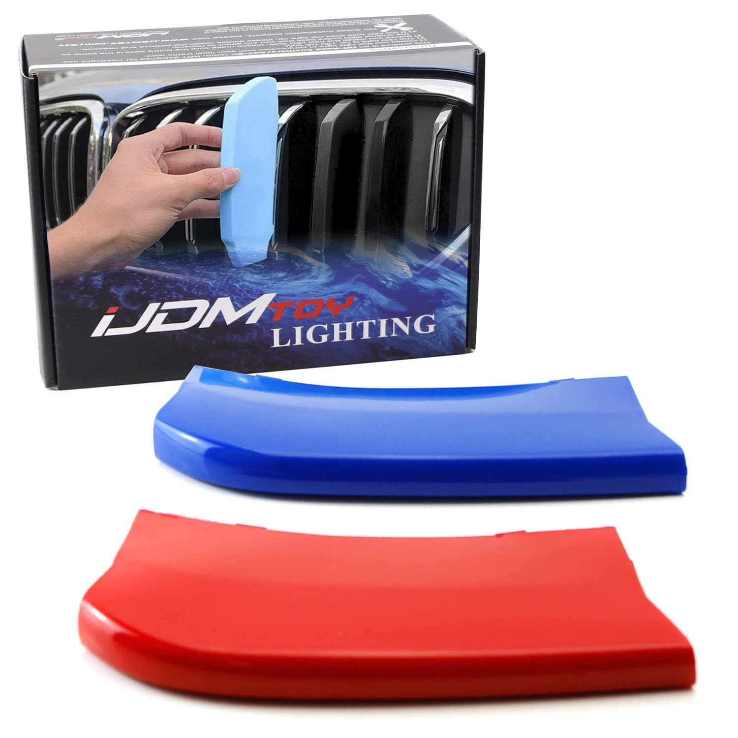 Ijdmtoy Exact Fit ///M-Colored Grille Insert Trims Compatible With 2014-2018 Bmw F15 X5 And 2015-2016 Bmw F16 X6 (Does Not Fit 2