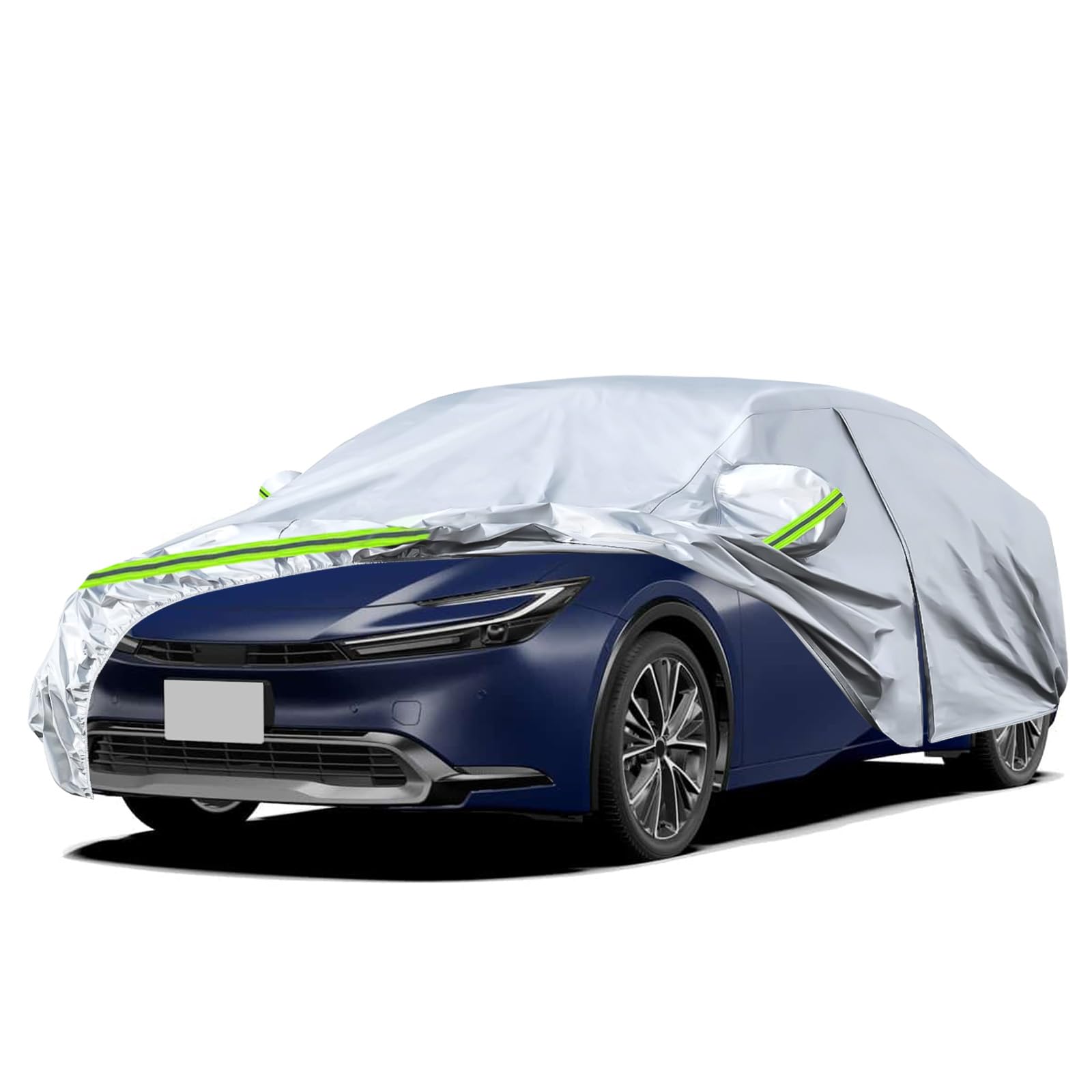 Waterproof Car Covers Replace For 2004-2025 Toyota Prius, 6 Layers Silver All Weather Custom-Fit Car Cover With Zipper Door & Wi