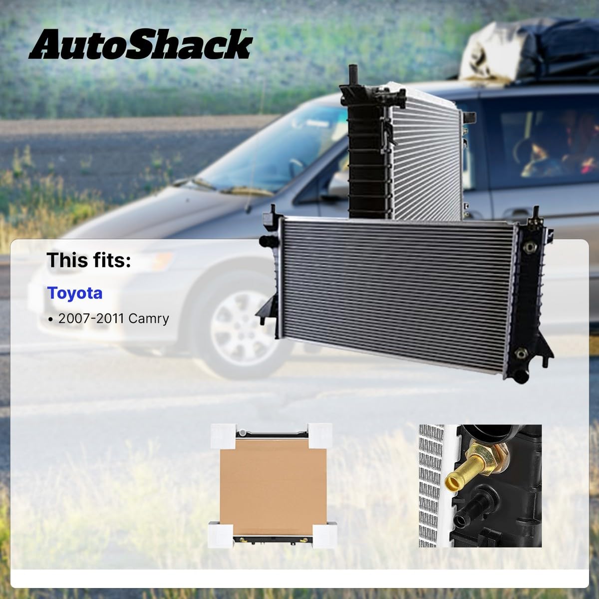 Autoshack Radiator For 2007-2011 Toyota Camry 2.4L 2.5L Fwd High-Performance Replacement Rk1168