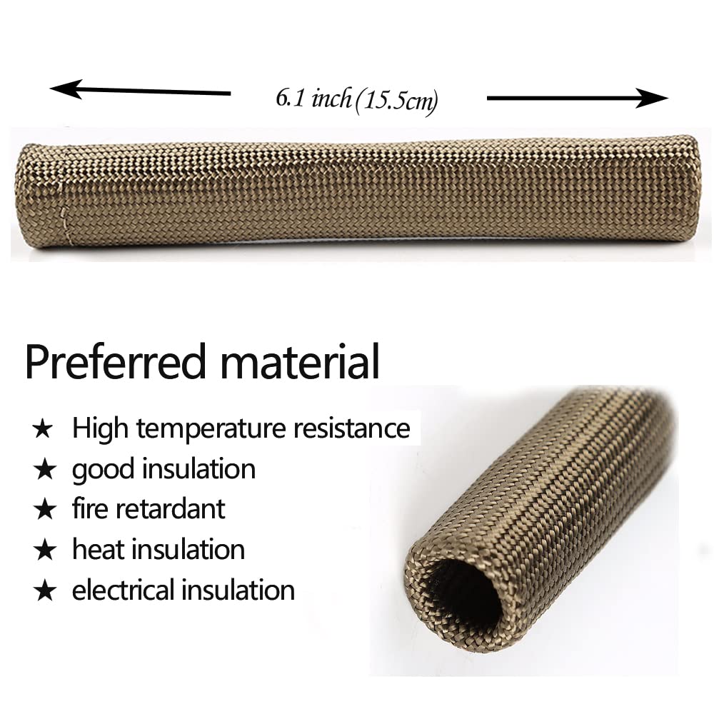 Titanium Spark Plug Wire Boots Thermal Protection Insulator Sleeve, 2500 Degree Heat Shield Cover Wrap 6 Inch For Car Truck 8Pcs