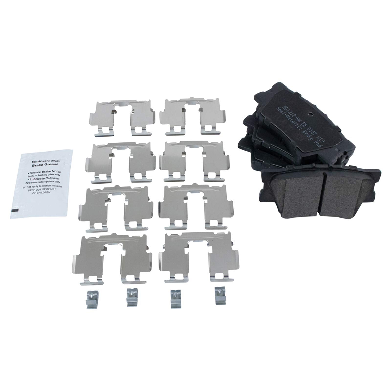 Trq Rear Brake Pad & Rotor Kit Brake Pads Brake Rotor Semi-Metallic Compatible With 2007-2012 Lexus Es350 2008-2012 Toyota Avalo